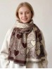 Cashmere Feeling Heart Print Premium Scarf