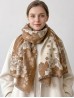 Cashmere Feeling Flower Print Premium Scarf