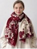 Cashmere Feeling Flower Print Premium Scarf