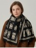 Cashmere Feeling Cat Print Premium Scarf