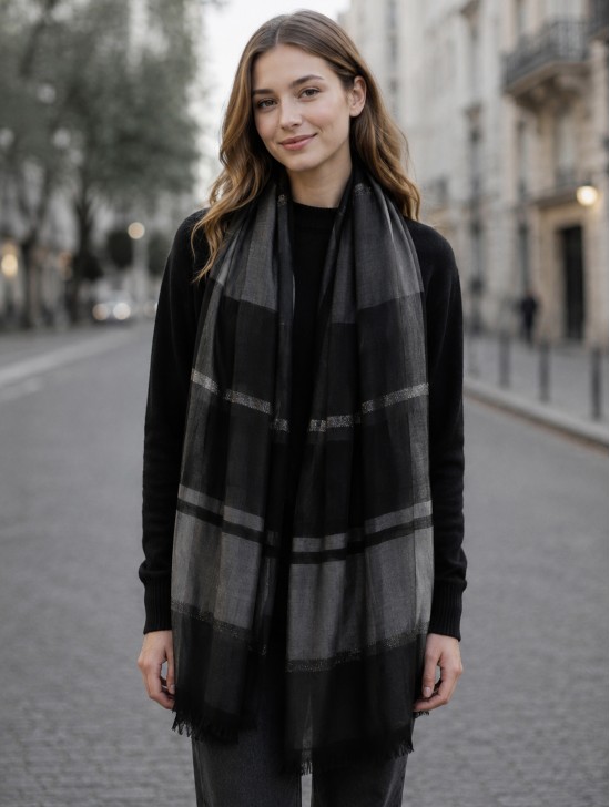 Striped Sparkle Fashion Scarf