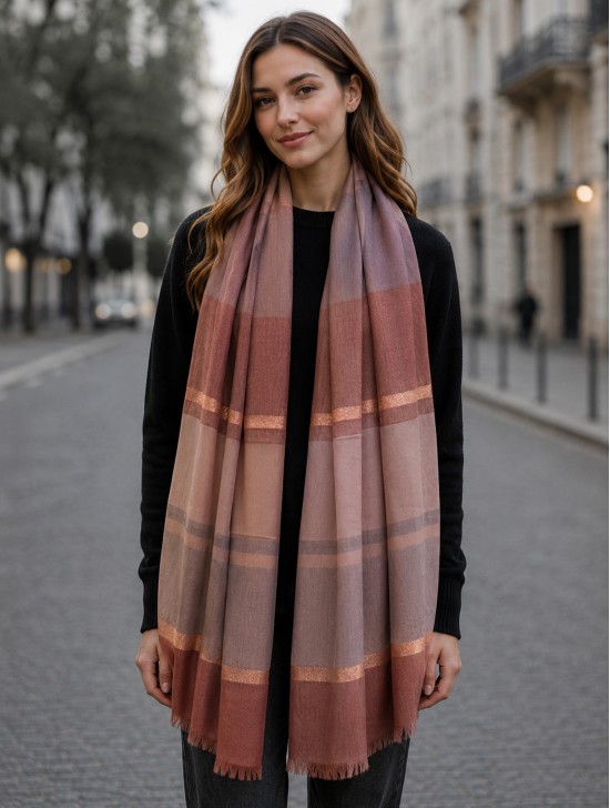 Striped Sparkle Fashion Scarf