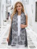 Two-Tone Rose Print Fashion Shawl Scarf W/ Cut Tassels Two-Tone Rose Print Fashion Shawl Scarf W/ Cut Tassels