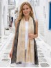 Two-Tone Rose Print Fashion Shawl Scarf W/ Cut Tassels