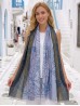 Two-Tone Leaves Print Fashion Shawl Scarf W/ Cut Tassels Two-Tone Leaves Print Fashion Shawl Scarf W/ Cut Tassels