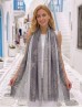 Two-Tone Leaves Print Fashion Shawl Scarf W/ Cut Tassels Two-Tone Leaves Print Fashion Shawl Scarf W/ Cut Tassels