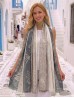 Two-Tone Leaves Print Fashion Shawl Scarf W/ Cut Tassels