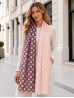 Two-Tone Polka Dot Print Fashion Shawl Scarf W/ Cut Tassels