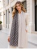 Two-Tone Polka Dot Print Fashion Shawl Scarf W/ Cut Tassels Two-Tone Polka Dot Print Fashion Shawl Scarf W/ Cut Tassels