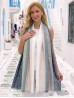 Two-Tone Cloud Print Fashion Shawl Scarf W/ Cut Tassels Two-Tone Cloud Print Fashion Shawl Scarf W/ Cut Tassels