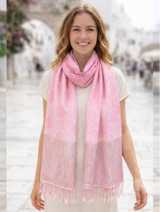 Paisley Print Shawl Scarf W/ Tassels Paisley Print Shawl Scarf W/ Tassels