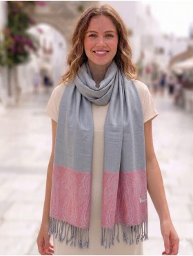 Paisley Print Shawl Scarf W/ Tassels