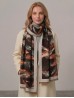 Reversible Cashmere Feeling Feather Print Premium Scarf