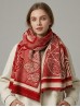 Cashmere Feeling Leaves Print Premium Scarf