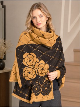 Diamond & Flower Print Premium Scarf