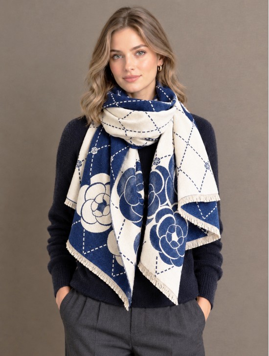 Diamond & Flower Print Premium Scarf Diamond & Flower Print Premium Scarf