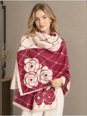 Diamond & Flower Print Premium Scarf