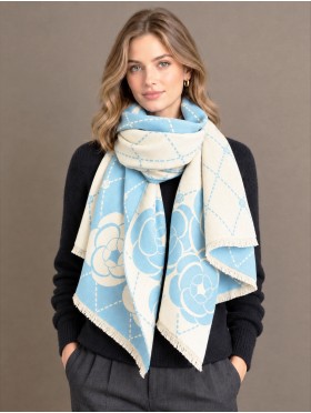 Diamond & Flower Print Premium Scarf