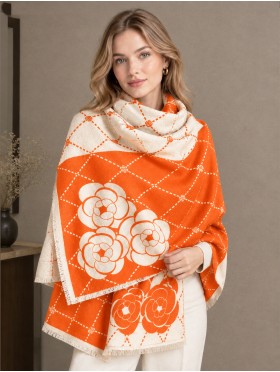 Diamond & Flower Print Premium Scarf