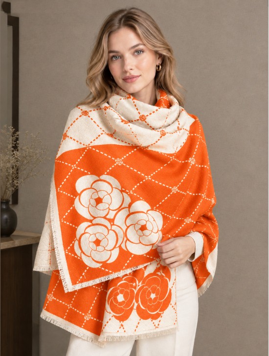 Diamond & Flower Print Premium Scarf Diamond & Flower Print Premium Scarf