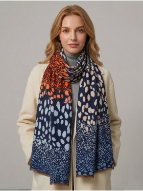 Reversible Cashmere Feeling 3 Tone Print Premium Scarf