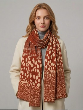 Reversible Cashmere Feeling 3 Tone Print Premium Scarf