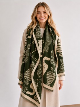 Cozy Cat Design Blanket Scarf