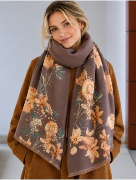 Reversible Floral Design Blanket Scarf