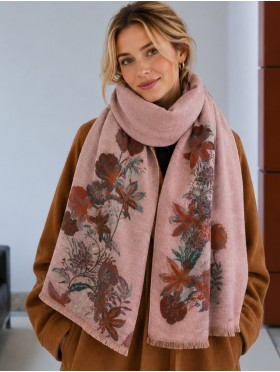 Reversible Floral Design Blanket Scarf