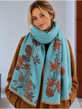 Reversible Floral Design Blanket Scarf