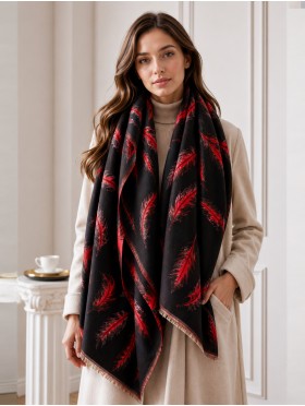 Reversible Feather Design Blanket Scarf