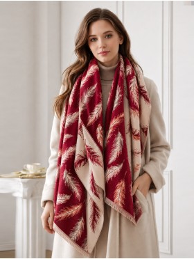 Reversible Feather Design Blanket Scarf