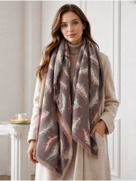 Reversible Feather Design Blanket Scarf