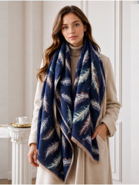 Reversible Feather Design Blanket Scarf