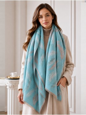 Reversible Feather Design Blanket Scarf