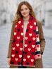 Reversible Heart Design Blanket Scarf
