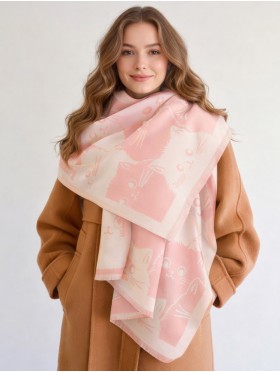 Cozy Cat Design Blanket Scarf