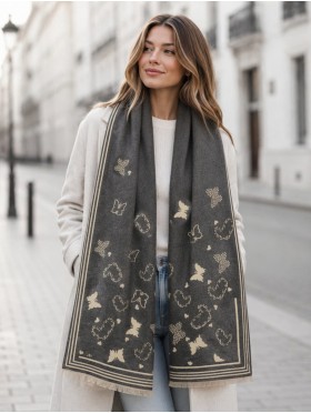 Butterfly & Hearts Design Blanket Scarf
