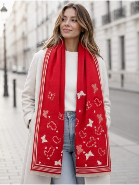 Butterfly & Hearts Design Blanket Scarf
