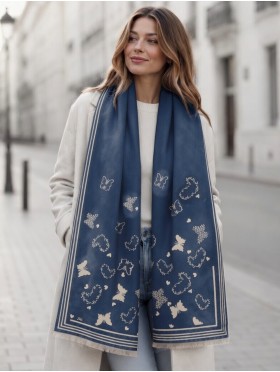 Butterfly & Hearts Design Blanket Scarf