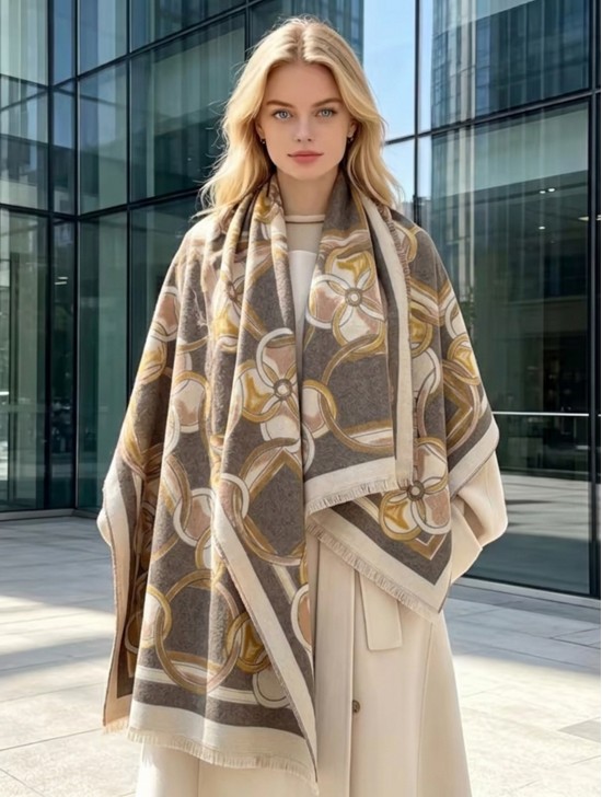 Geometric Design Blanket Scarf