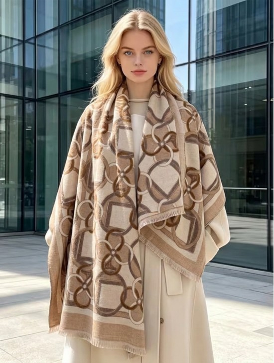 Geometric Design Blanket Scarf