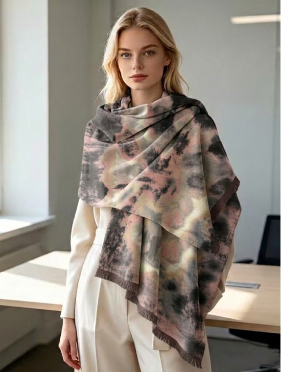Tie-Dye Design Blanket Scarf