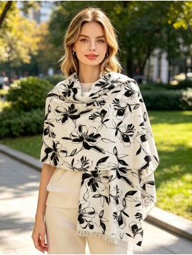 Floral Design Blanket Scarf