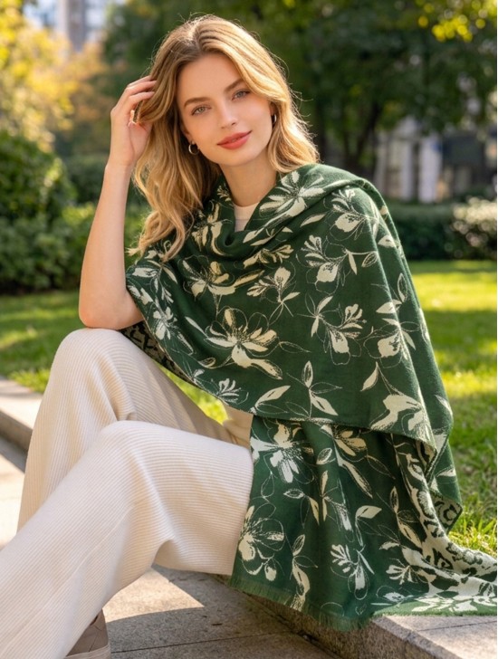 Floral Design Blanket Scarf Floral Design Blanket Scarf