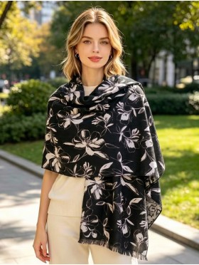 Floral Design Blanket Scarf