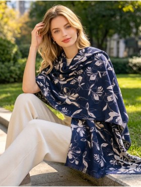 Floral Design Blanket Scarf