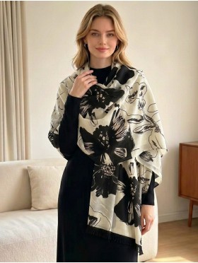 Floral Design Blanket Scarf