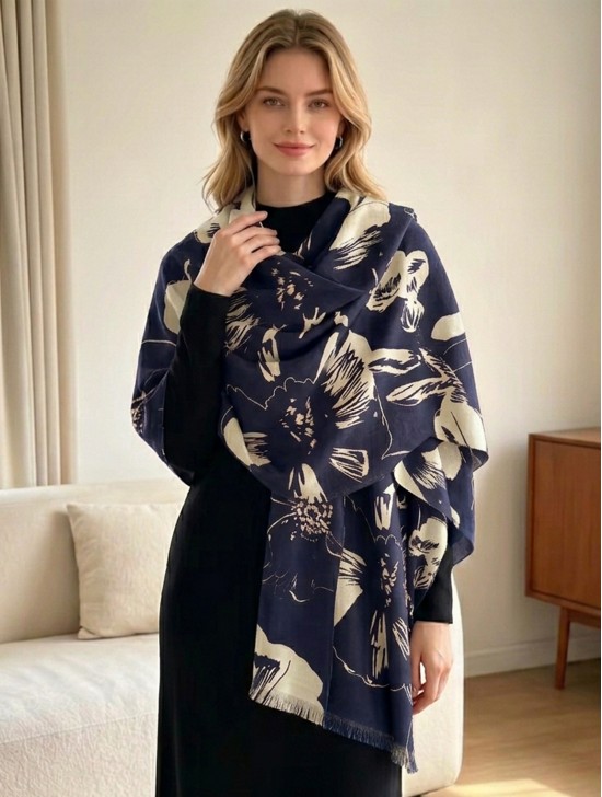 Floral Design Blanket Scarf