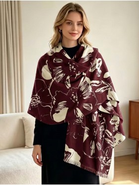 Floral Design Blanket Scarf